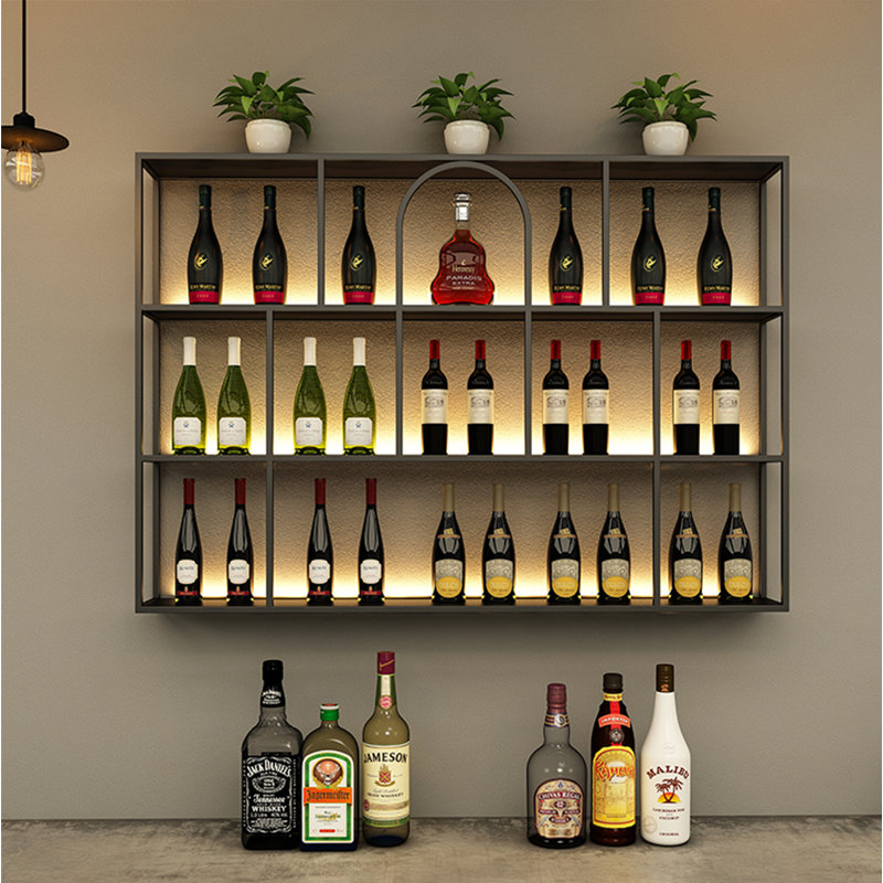 Multi-purpose wall mounted wine rack, Black