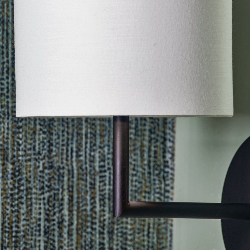 Sundari Armed Sconce, Matt Black, Ivory