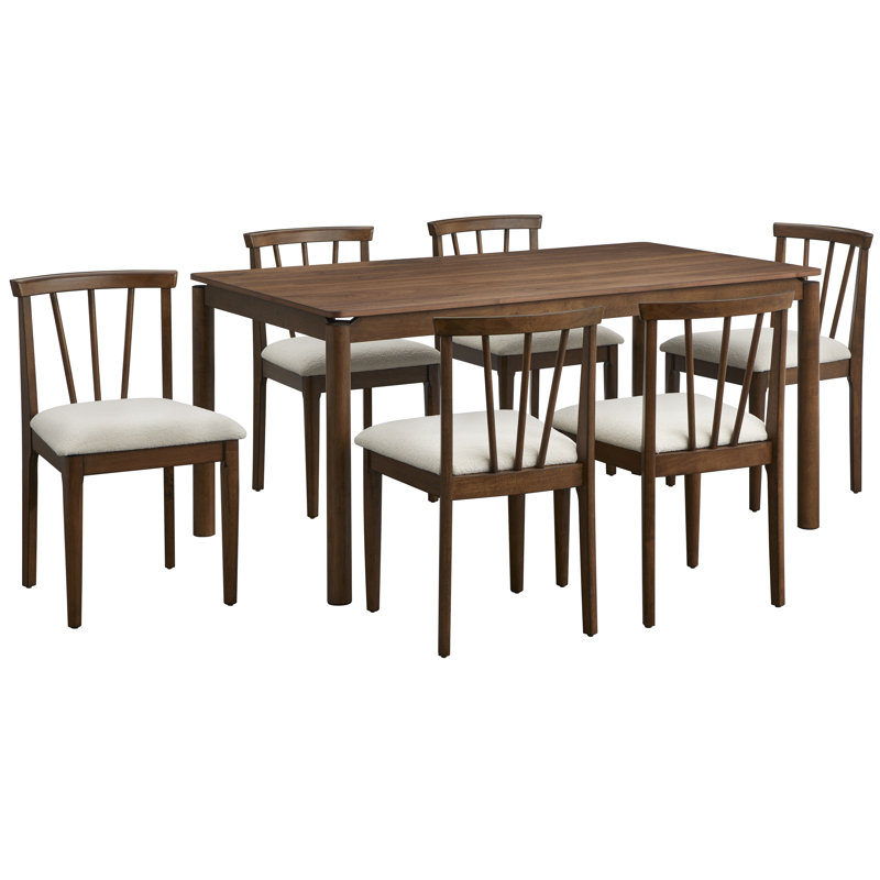 Condit Dining Set, 7 Pieces: Table, 6 Chairs