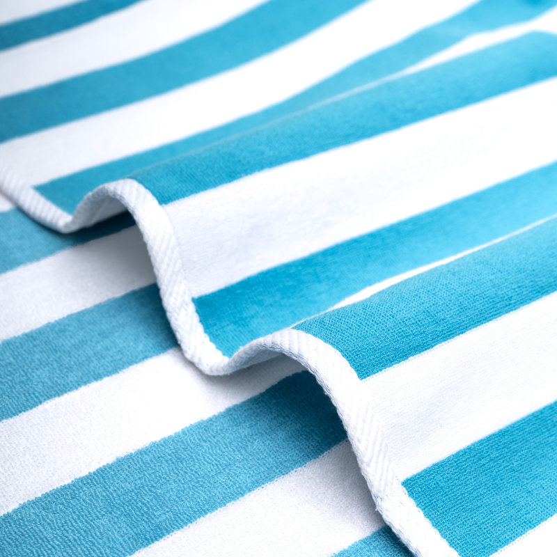 Devontia Cabana Striped Beach Towels, 30x60 inch 4 Piece Oversize Pool Towels, Turquoise