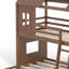 Lit superposé simple au-dessus d'une chambre double avec échelles et glissoires, lit superposé au sol avec étagères de rangement et garde-robe, conception de maisonnette