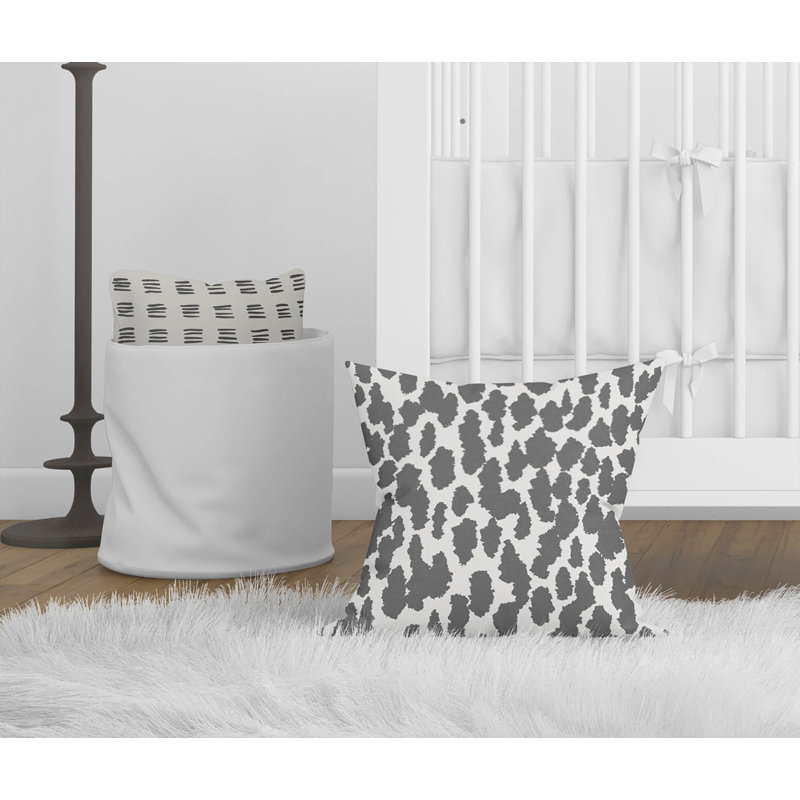 Coussin Animal, Ivoire/gris anthracite, H 18 po x l 18 po