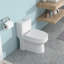 Toilette monobloc en céramique avec siège brut en polypropylène à double chasse 1,1 / 1,6 po de 12 po, système de jet à siphon, carte 800G, finition facile à entretenir
