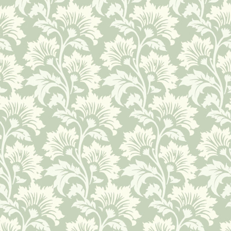 Wildflower - Botanical Wallpaper, Forest Shade, Faux Grasscloth