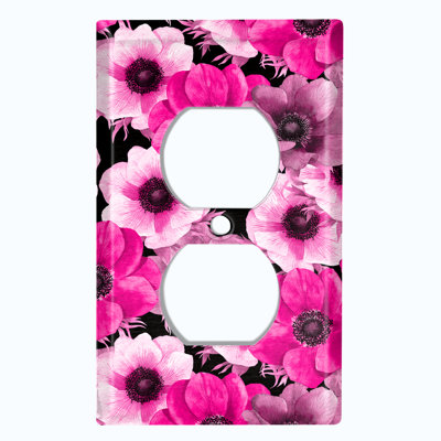 Flowers Patterned 1 - Gang Duplex Outlet Standard Wall Plate