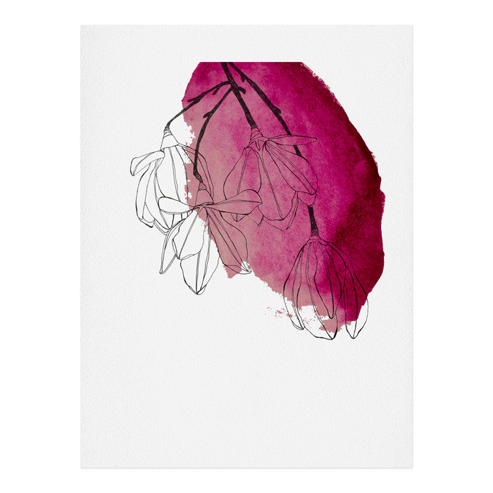 « japanese magnolia fleurs », reproduction d’art, H 20 po x l 16 po x P 0,13 po