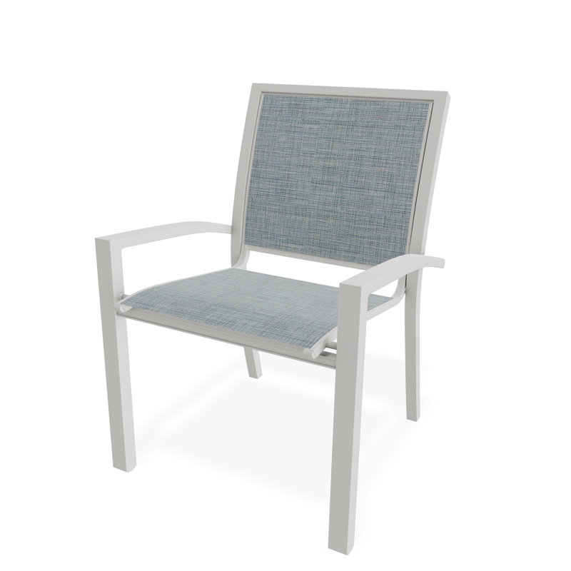 Chaise de café empilable Kendall, Neige, Breloque