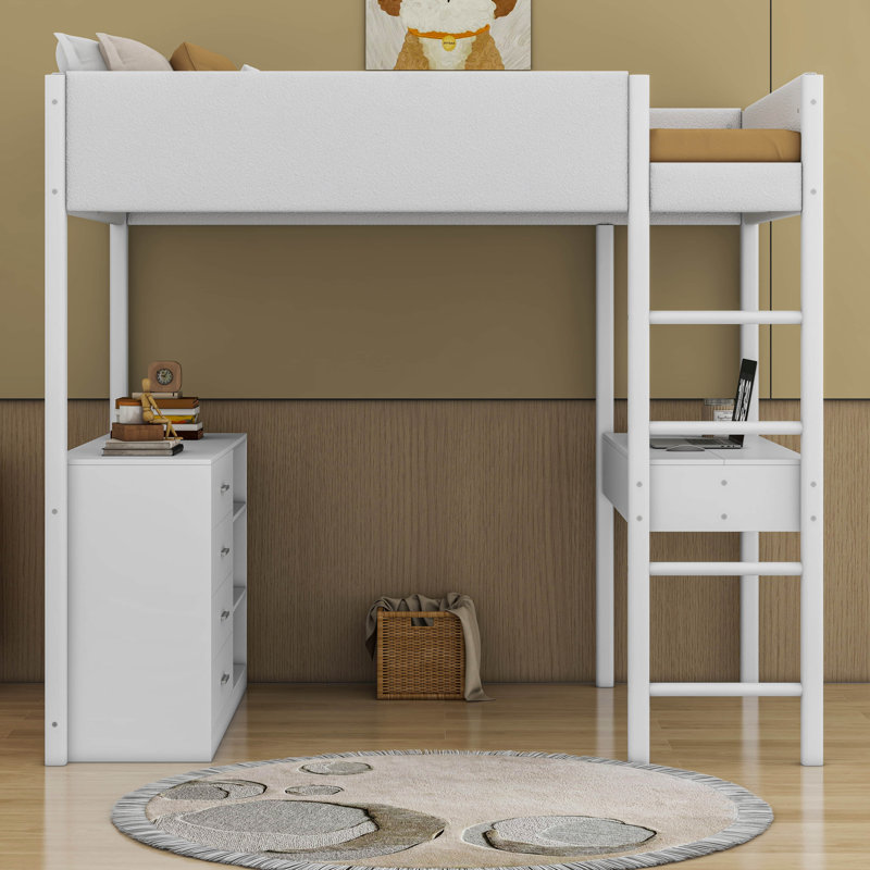 Lit en molleton Janak Teddy, Double, Blanc