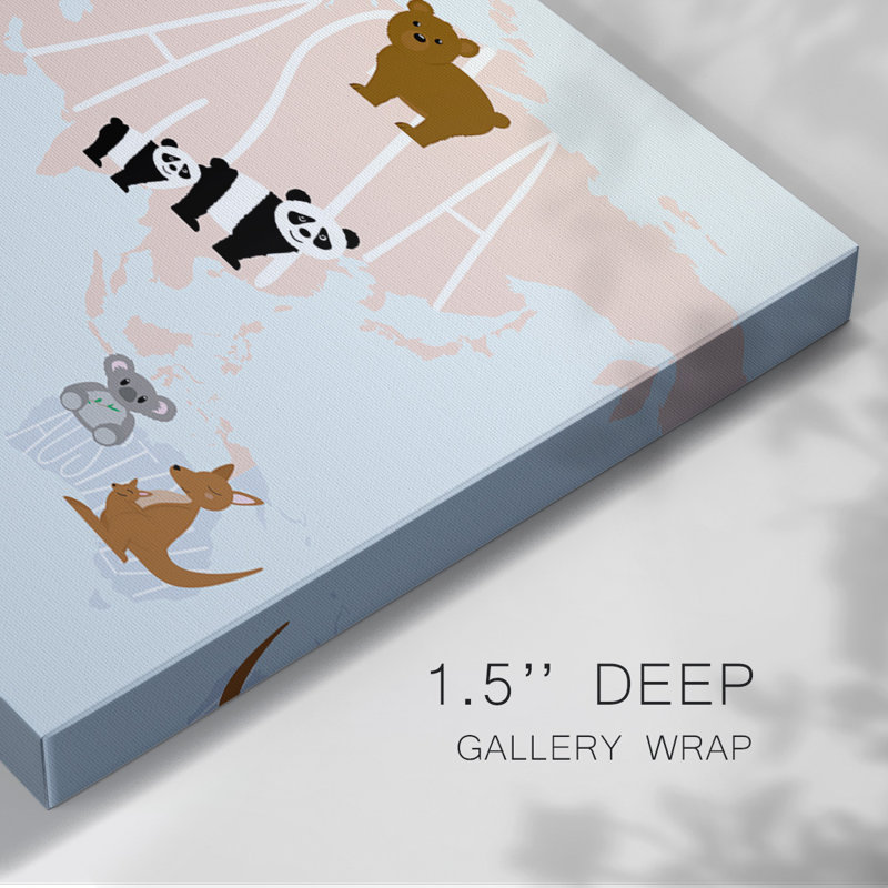 Carte animalière avec toile tendue, H 12 po x l 18 po