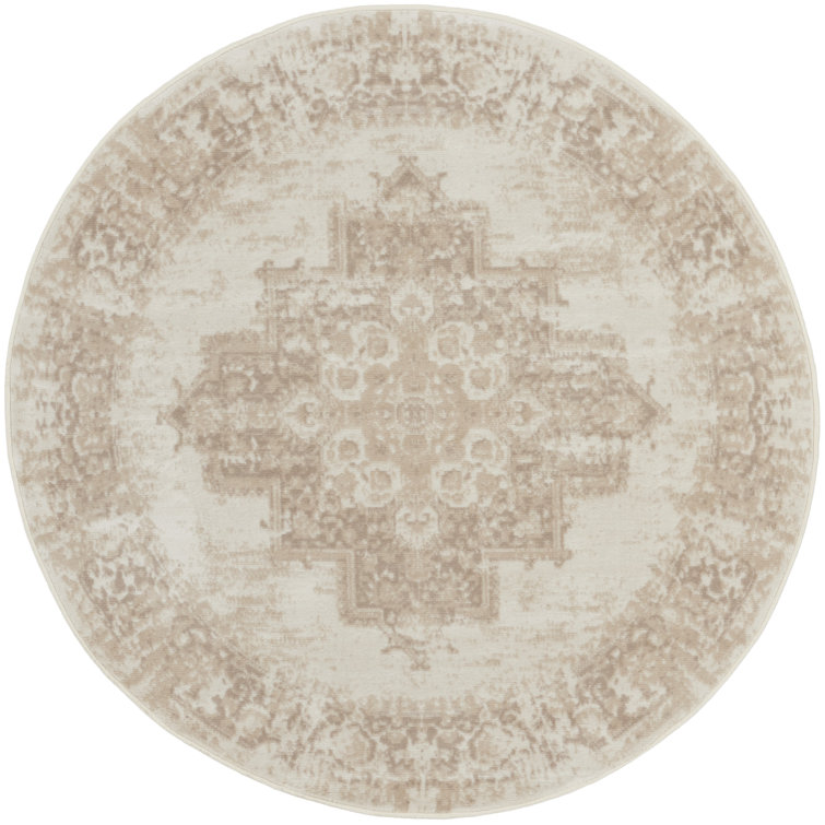 Burnie Oriental Ivory/Beige Area Rug