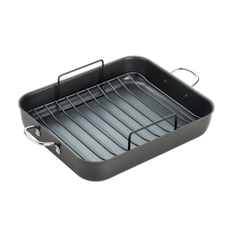 T-fal 20.7" Non-Stick Hard Anodized Aluminum Roasting Pan with Rack