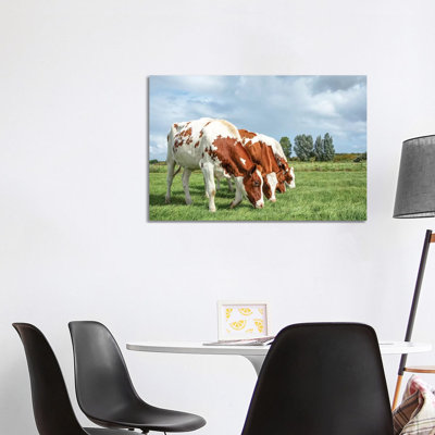Four Cows On A Row by Clara Bastian - Wrapped Canvas Print