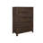 Stylish Brown 5-Drawer Chest with Spacious Storage, Perfect for Organizing and Enhancing Your Bedroom Decor.