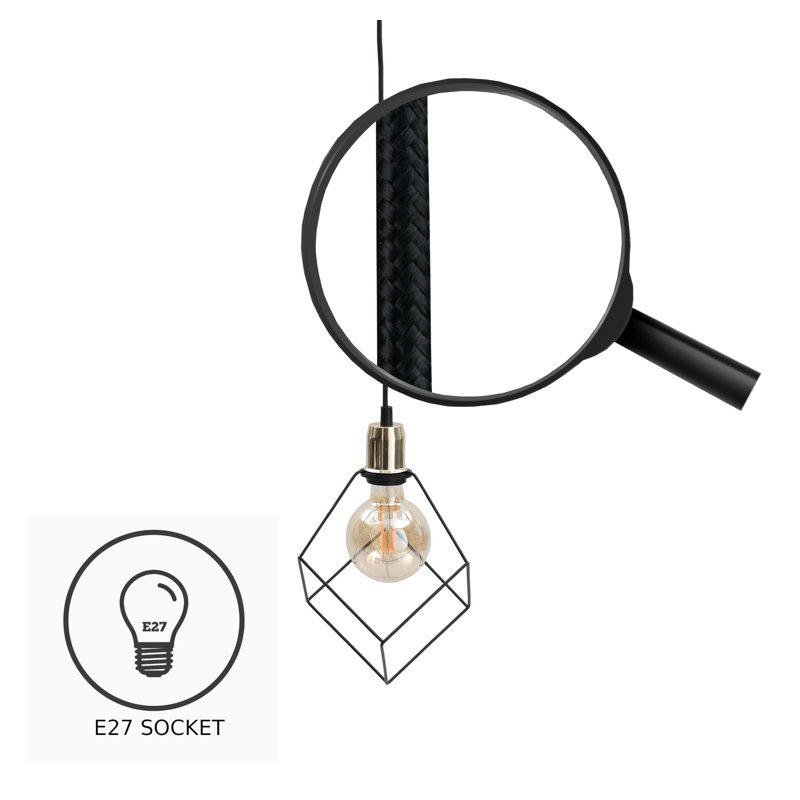 Bohannon 3 - Light Geometric Pendant, Black/Gold
