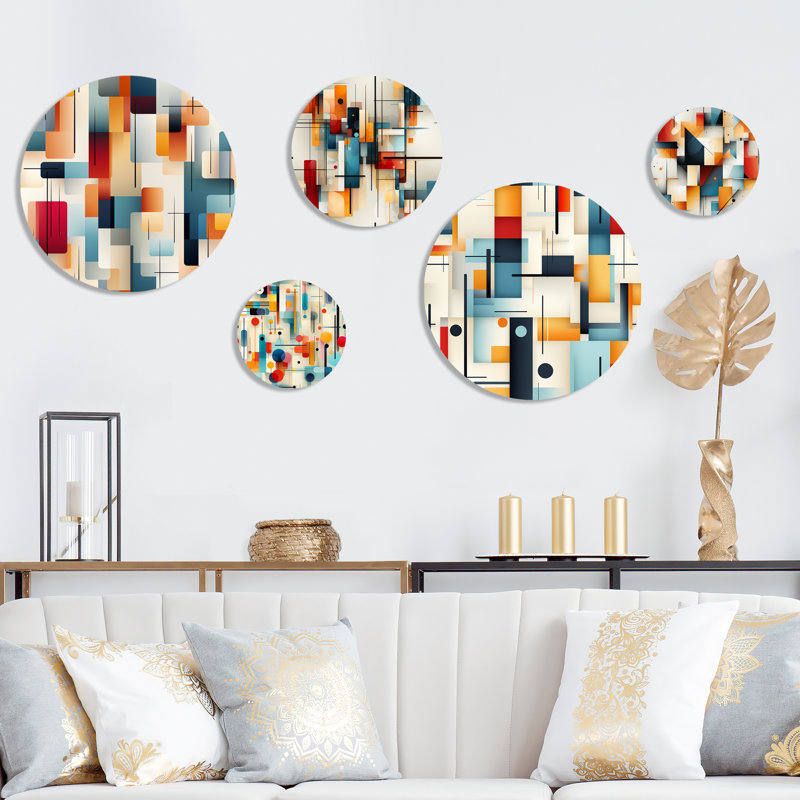 Cordae - ensemble d'art mural moderne géométrique rond de 5