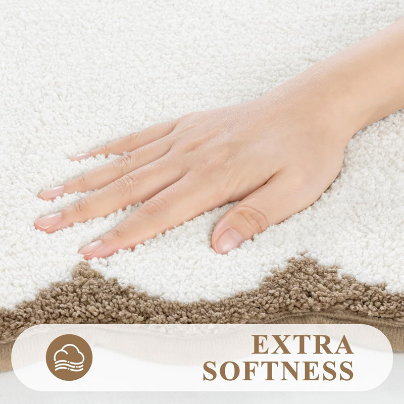 Bathroom Rugs Sets 3 Piece, Beige/Cream