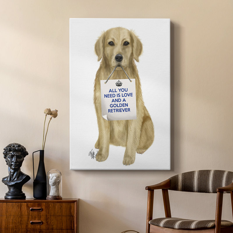 Love and Golden Retriever - galerie sur mesure Cavas, H 12 po x l 8 po