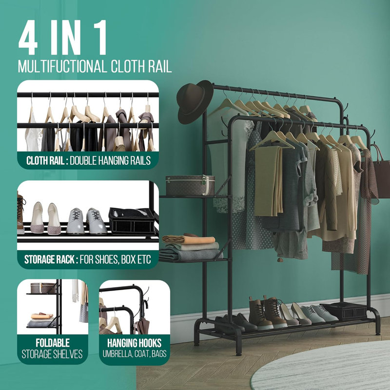 110cm Rolling Clothing Rack