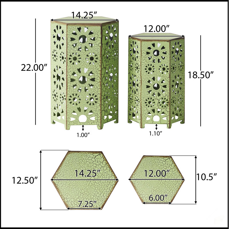 Ensemble de 2 tables d'appoint d'extérieur Eliana