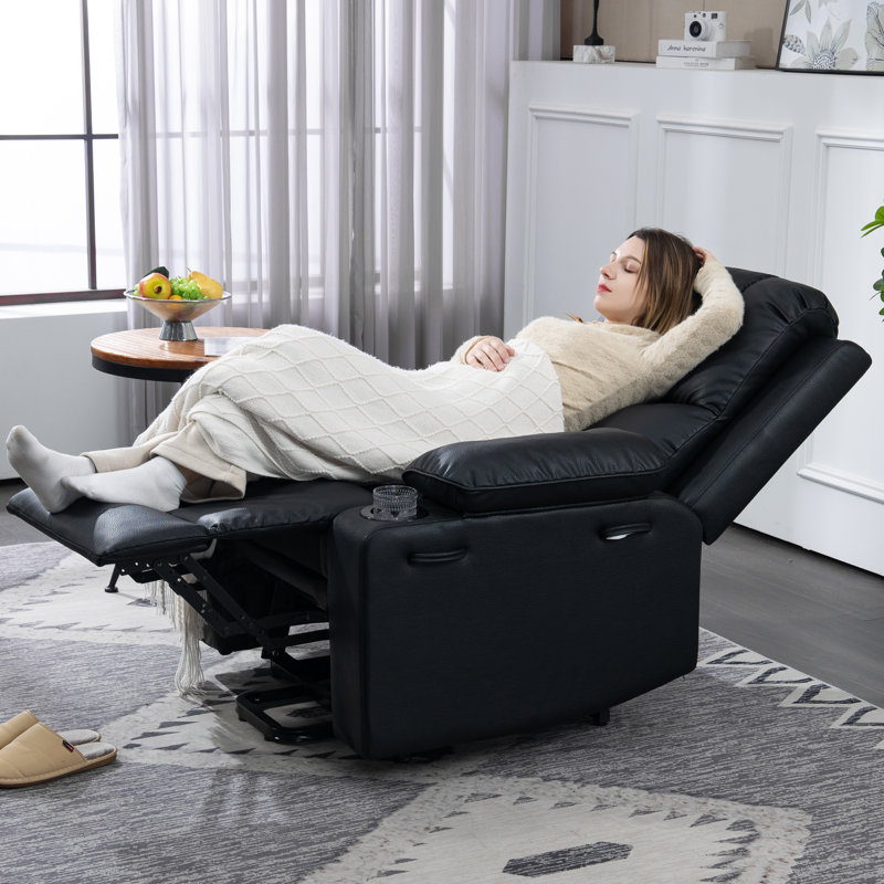 Faux Leather Heated Massage Chair, Power Lift