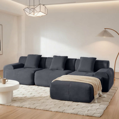113" Modern L-Shaped Modular Sectional Sofa