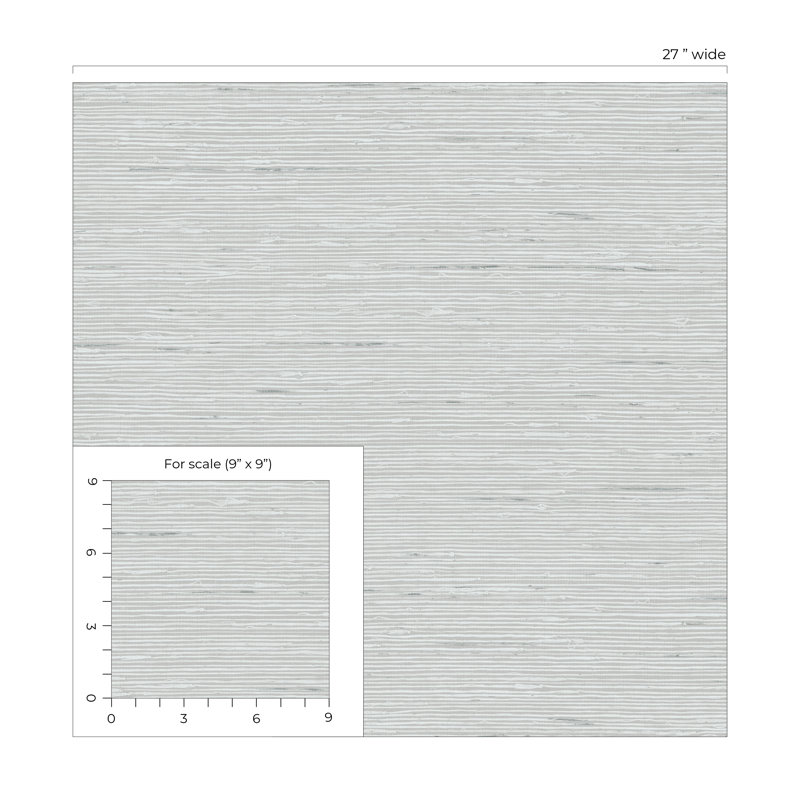 Papier peint en vinyle gaufré Ivy Bronx Designs, Argent argent
