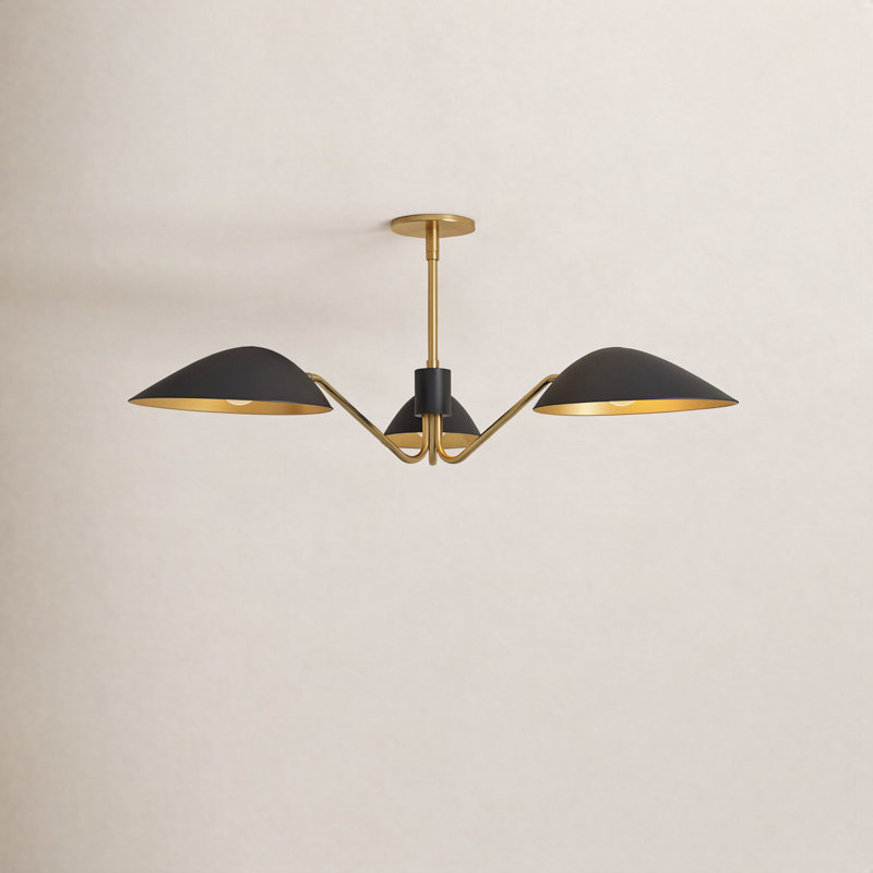 Raelle 3 - Light Unique/Statement Pendant, Aged Gold/Matte Black