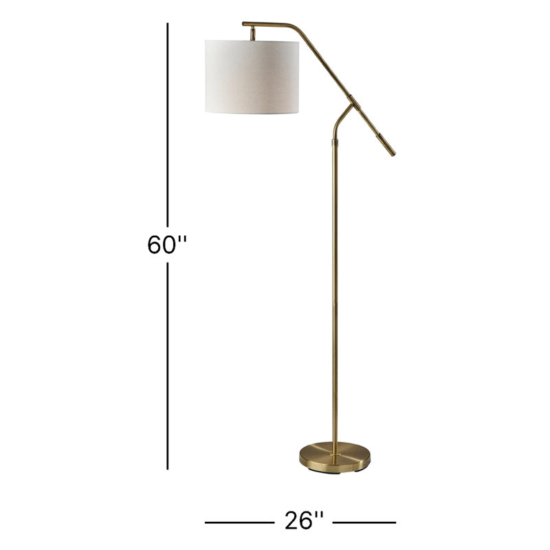 Lampe sur pied arquée 60 po Carleton, Laiton antique