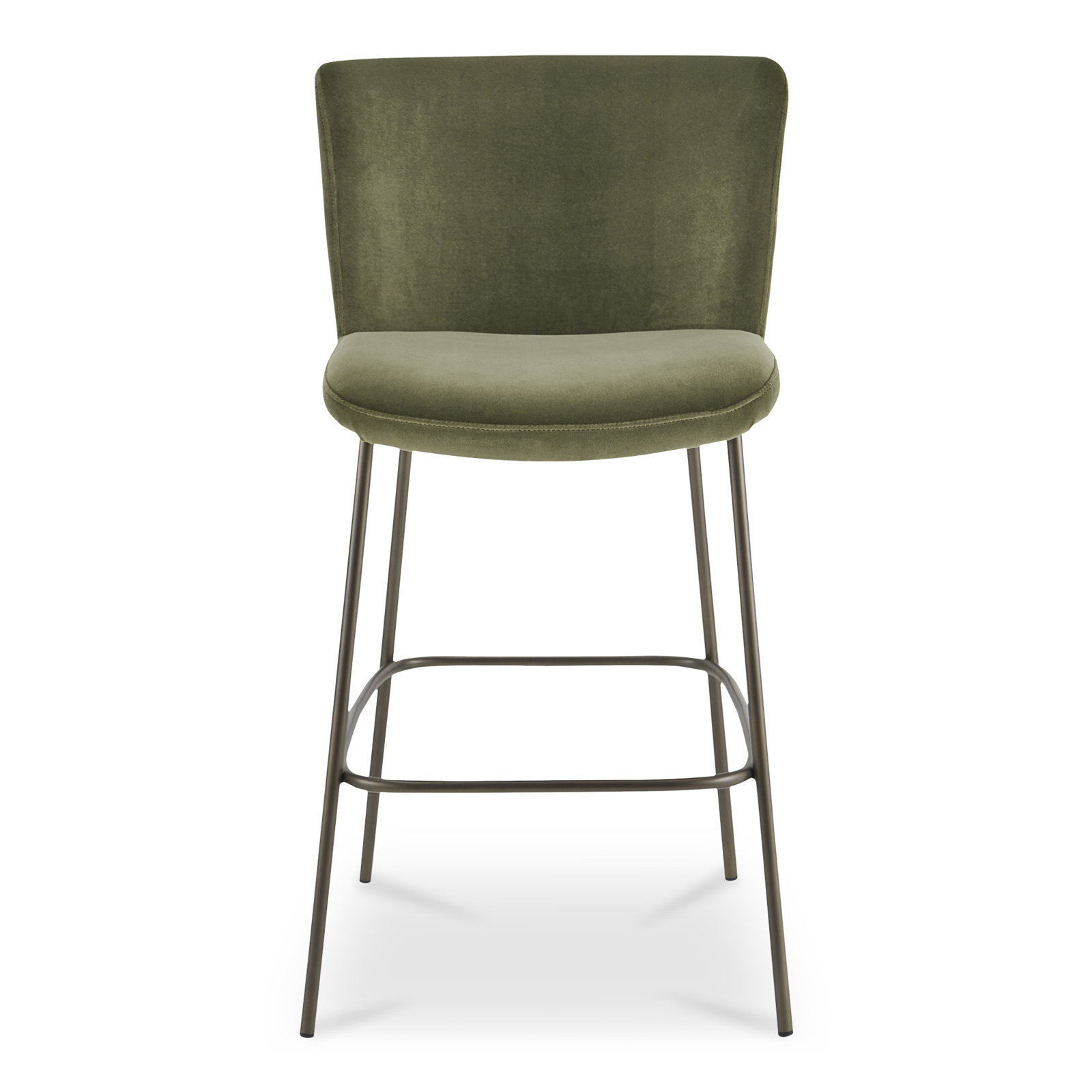 Dareau Upholstered Stool, Bar Stool (30.3" Seat Height), Green Velvet