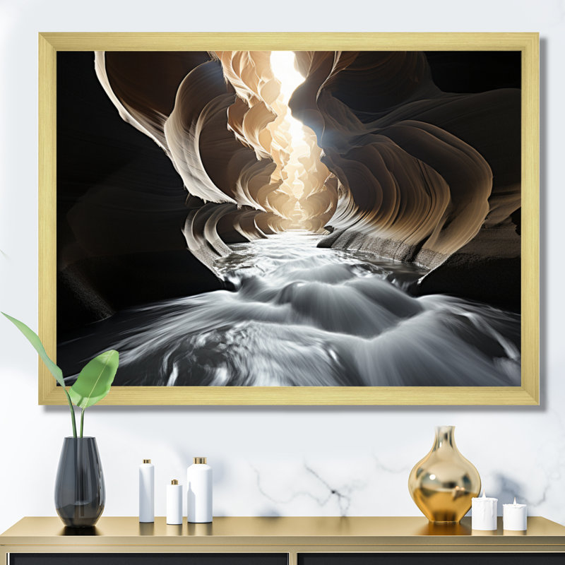 Canyon Rhythms antique sur toile, H 34 po x l 44 po x P 1,5 po, Encadrement doré