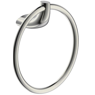 Twist Collection Bathroom Accessories Wall Mounted Towel Ring - Brushed Nickel