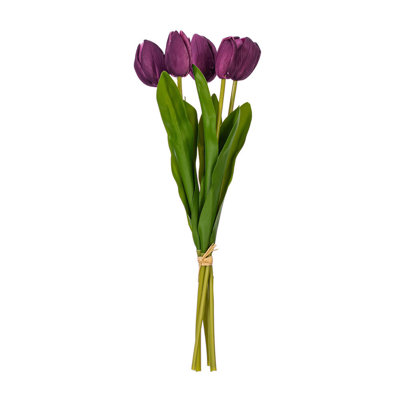 Vickerman 16"H Plum Tulip Bundle of 5.