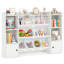 Bibliothèque et rangement pour jouets pour enfants avec 8 boîtes ouvertes et 2 armoires à une porte - blanc-1659345872