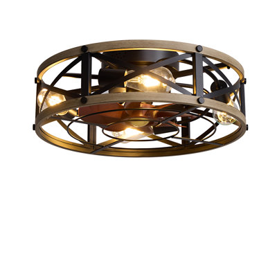 20" Flush Mount Ceiling Fan With Light Low Profile