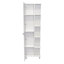 Armoire de coin, cinq tablettes ouvertes, une porte, finition blanche-32140792