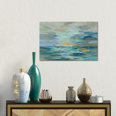 Pastel Blue Sea 1 Piece Wrapped Canvas Wall Art