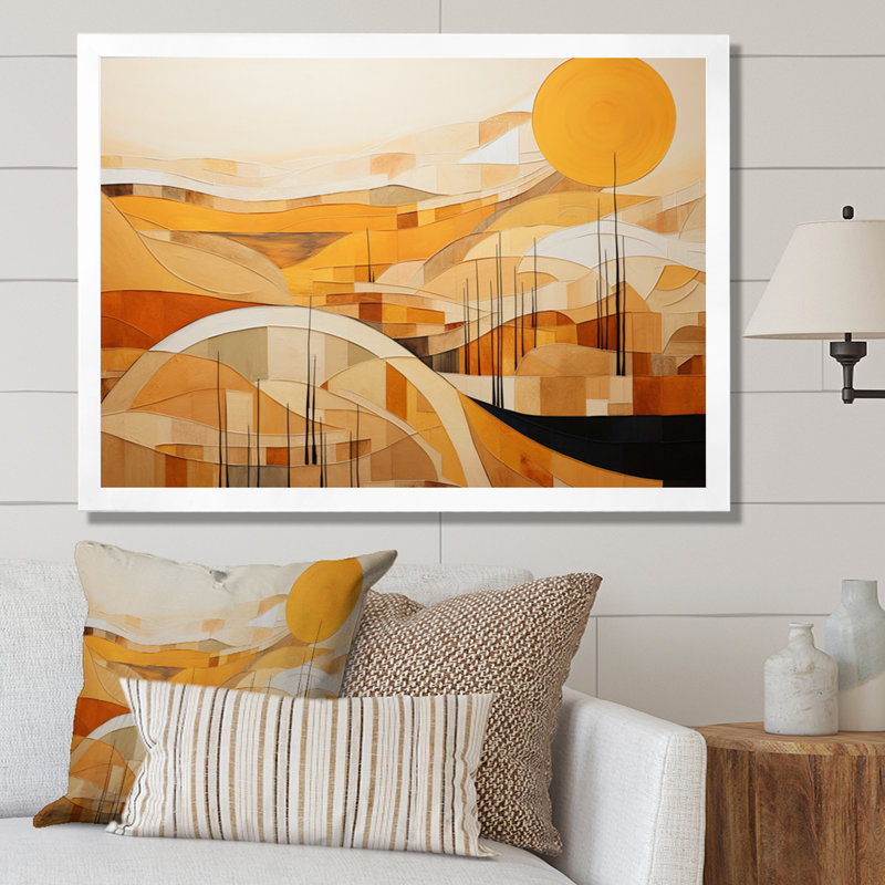«Abstract Canyon Mirage» - Impression, H 16 po x l 32 po x P 1 po, Cadre photo blanc