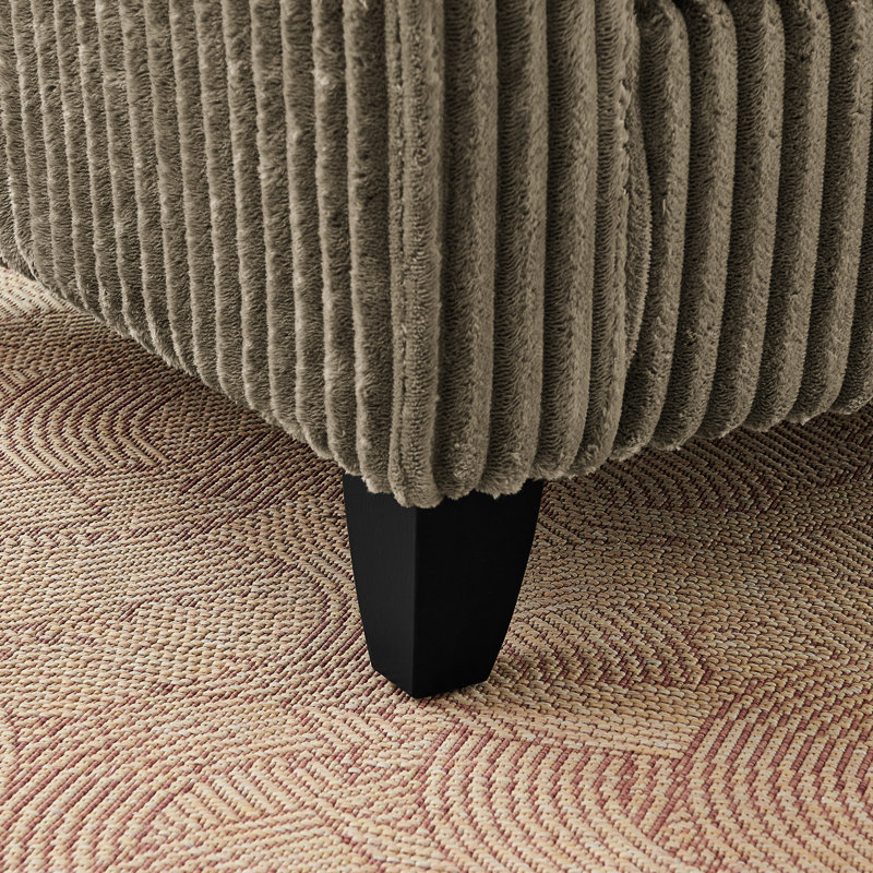 Fauteuil paresseux brun confortable avec velours côtelé, bonne résilience, structure en bois et pieds en plastique, siège, facile à placer dans de petits espaces
