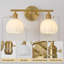 Éclairage de meuble-lavabo à intensité variable 2 lumières avec abat-jour en verre tulipe floral-129677907-129677911-129677910
