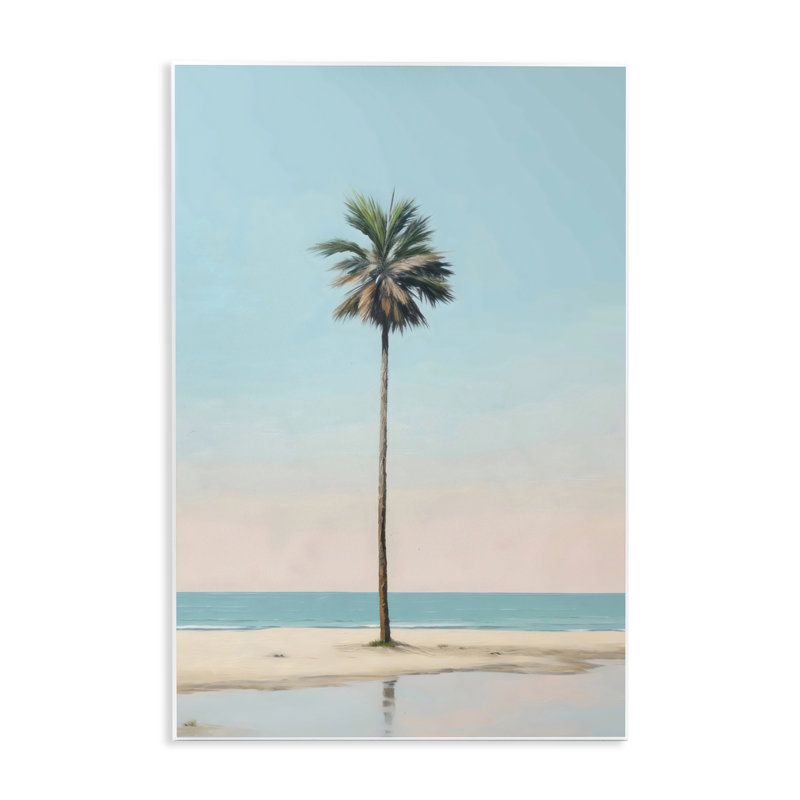 Plaque murale «High Tide Lone Palm», design par LSR Design Studio, H 19 po x l 13 po