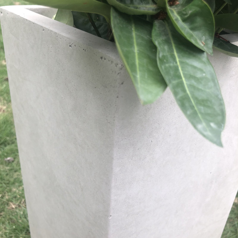 Planter, 20" H x 9" W x 9" D, Weathered Concrete