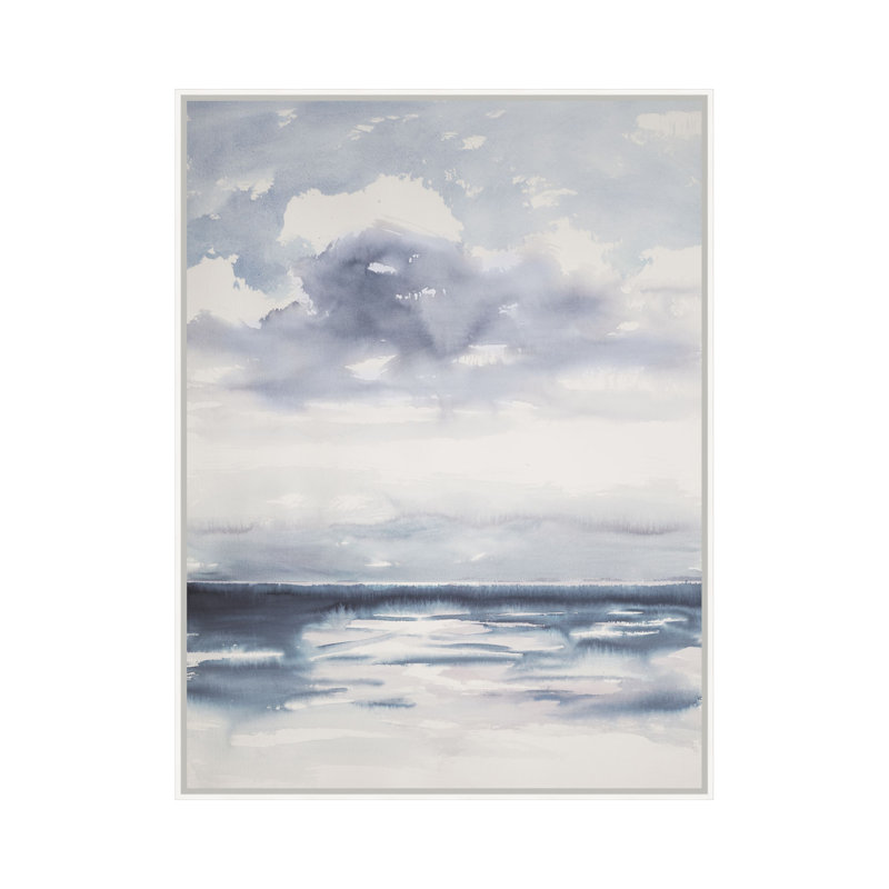 Water on Neptune 2 Framed Graphic Art Canvas, 58.7" H x 44.7" W