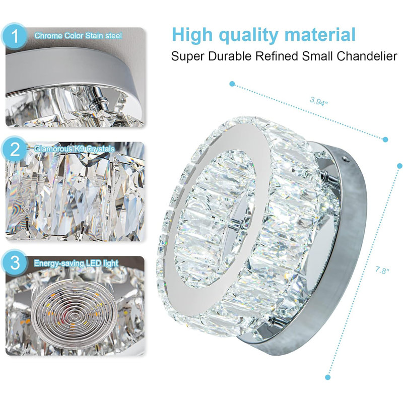 Mini Crystal Flush Mount Chandelier