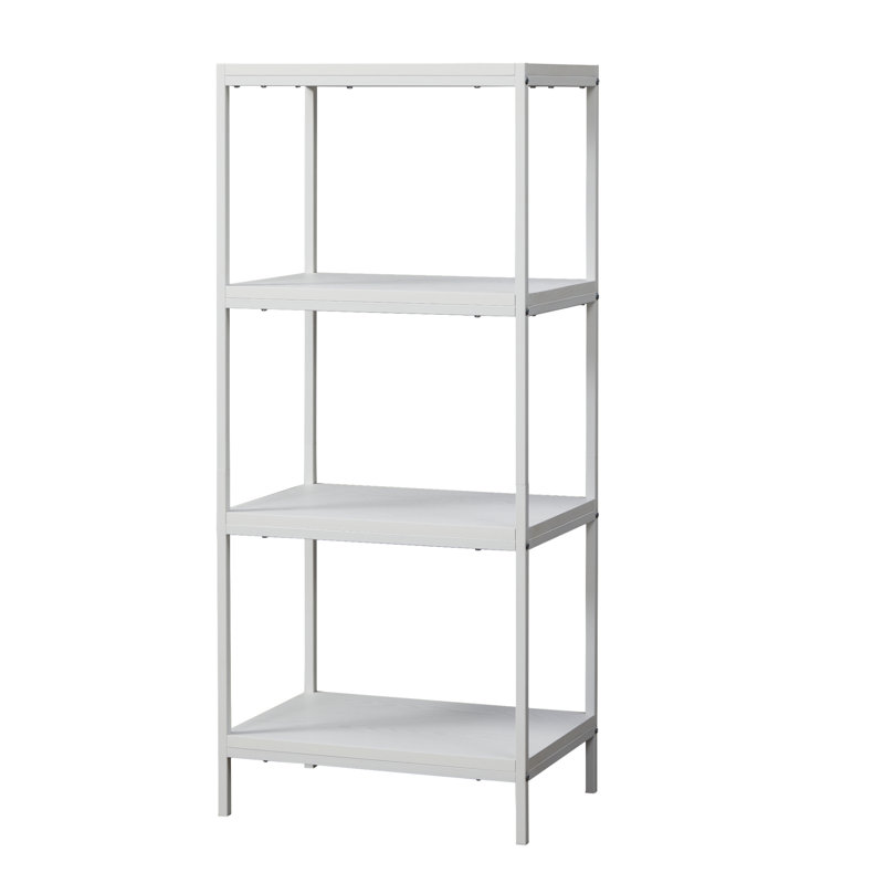 Harless Etagere Bookcase - 4-Tier Open Shelf, Industrial Storage Unit, White