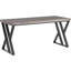 Bureau d'écriture moderne avec pieds en métal en forme de Z, bureau d'ordinateur robuste pour bureau à domicile ou bureau, bureau en bois, surface de travail spacieuse et cadre robuste-968238883