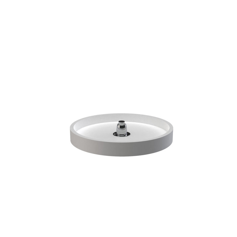 Rev-A-Shelf Polymer Full Circle 1-Shelf Lazy Susan with Bottom Mount Rotating Post for Corner Cabinets, 18" W, White