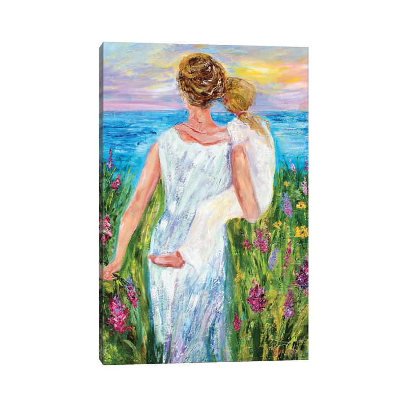 Mother And Daughter by Karen Tarlton - Wrapped Canvas Painting, 20.32 cm H x 30.48 cm W