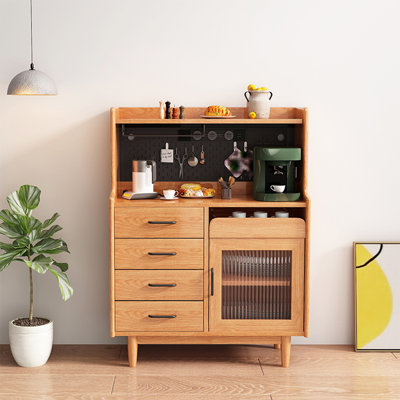 Garde-manger de style nordique en pin massif avec rail d'alimentation