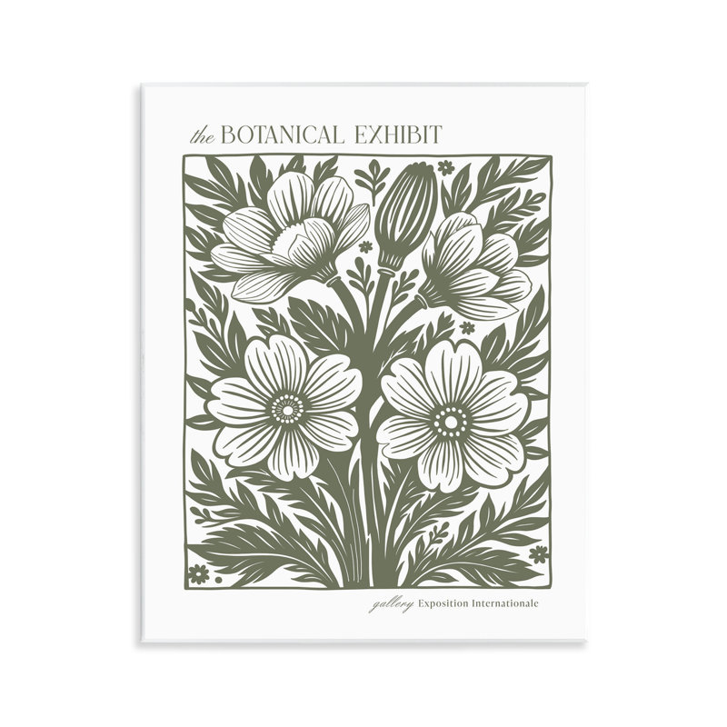 «Minimal Moss Hued Florals», art mural par lettres et lignes