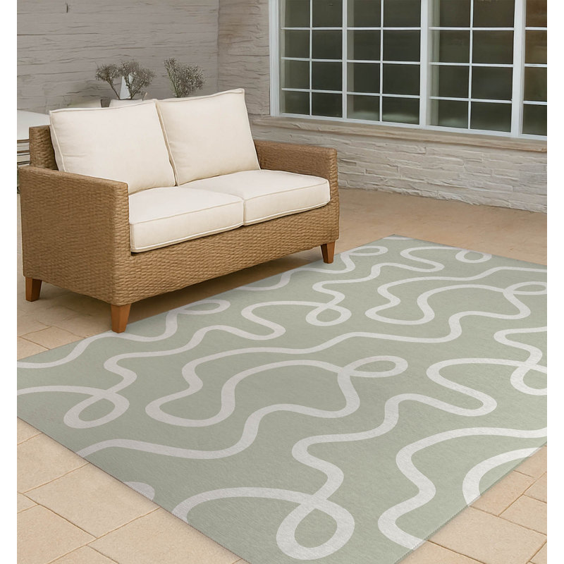 Tapis d'extérieur antidérapant Squig, Rectangulaire 3 pi x 5 pi